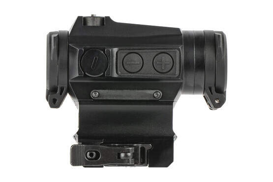 Holosun Elite HE515CM microdot sight features push button controls, quick detach lever, and bright red reticle